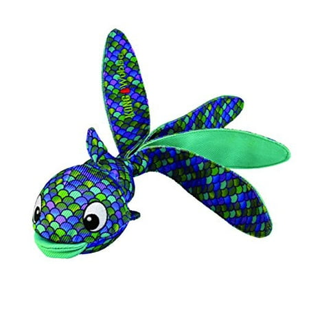 KONG Wubba Finz Dog Toy - Blue, X-Large - Interactive Fetch and Tug Toy with Squeaker