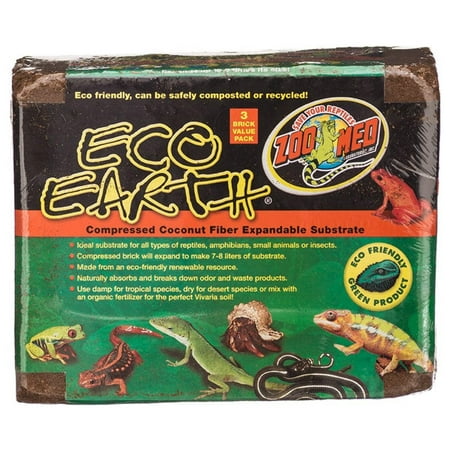 Zoo Med Eco Earth Coconut Fiber Substrate - 1 Brick Expandable Reptile Bedding