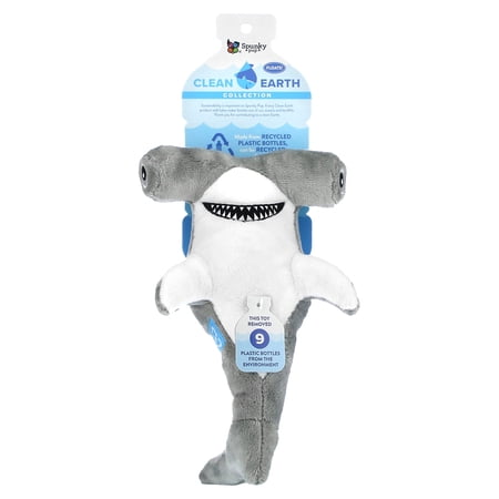 Spunky Pup Clean Earth Hammerhead Shark Plush Toy- Large