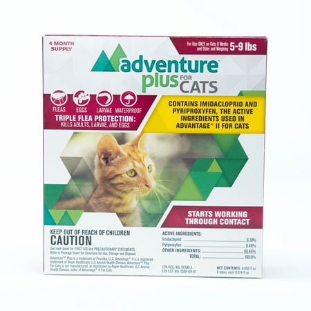 Adventure Plus for Cats Flea Treatment - 5-9 lbs (3 Doses)