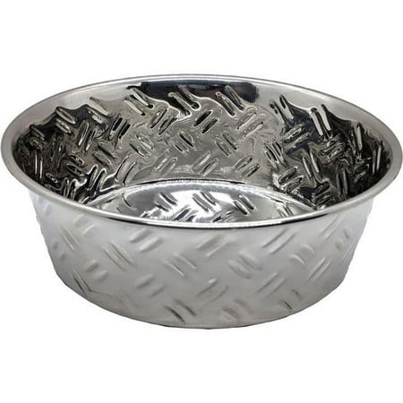 Ethical Pet Spot Criss-Cross Stainless Steel No-Skid Dog Bowl - 32 oz / 1 Quart