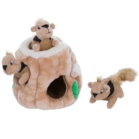 Outward Hound Hide-A-Squirrel Plush Dog Toy Puzzle - Small/Junior Squeaky Plush Toy