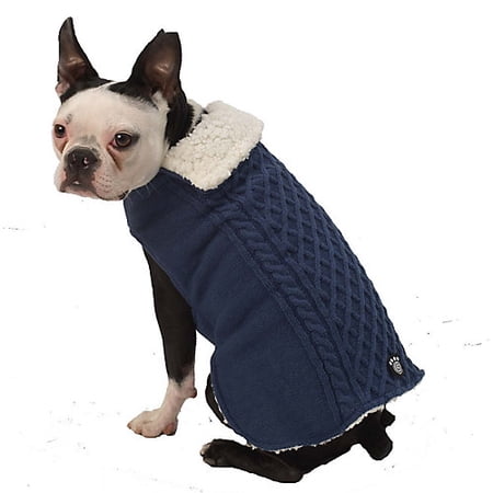 Petrageous Carles Cable Dog Sweater Small Navy