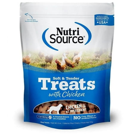 NutriSource Soft & Tender Chicken Dog Treats - 6 oz Bag - Healthy & Natural