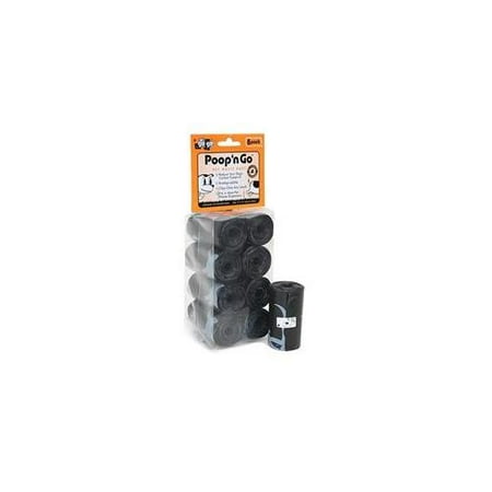 GoGo 13514 Pet Waste Bags, Scented, 8 Rolls, Black