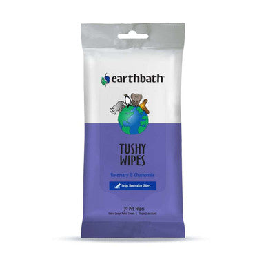Earthbath Tushy Wipes - Rosemary & Chamomile - 30 Count Dog & Cat Wipes