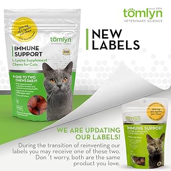 Tomlyn Immune Support L-Lysine Chews for Cats - 30 Chews - (500 mg L-Lysine per Chew)