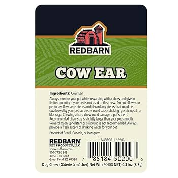 Redbarn Cow Ears for Dogs - All Natural Dog Chews - Case of 100