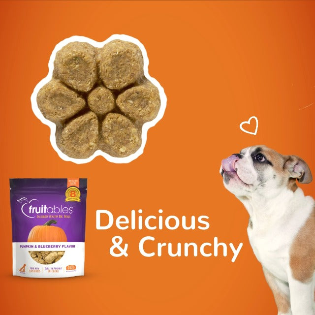 Fruitables Pumpkin & Banana Crunchy Dog Treats, 7 oz - Healthy & Delicious!