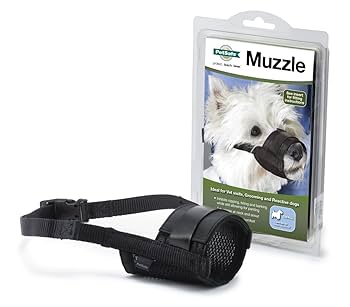Petsafe Black Dog Muzzle - Small Size, Adjustable & Comfortable Fit - Nylon Snout and Neck Straps