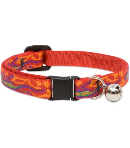 LupinePet Originals Alpen Glow Cat Collar - 1/2 inch, Safety Breakaway Buckle, 8-12"