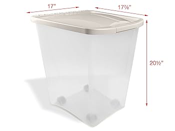 Van Ness 50 lb Pet Food Container - Fresh-Tite Seal, Rolling Storage