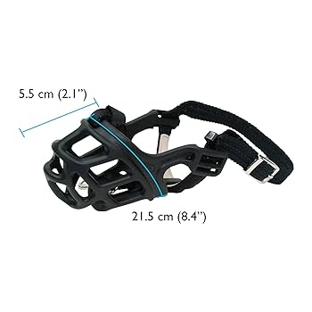 Hagen Zeus Alpha Dog Muzzle - Black - Extra Small - Size 1 - Prevents Biting, Barking, Chewing