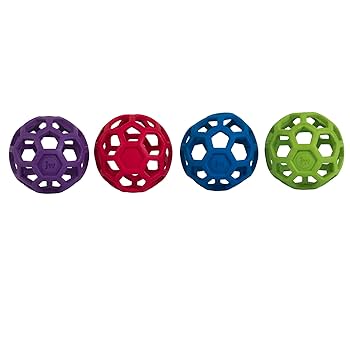 JW Pet Hol-EE Roller Medium Dog Toy - Treat Ball, Rubber, Assorted Colors