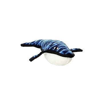 Tuffy's Wesley Whale Sea Creature Durable Plush Dog Toy, Blue, 12 inch