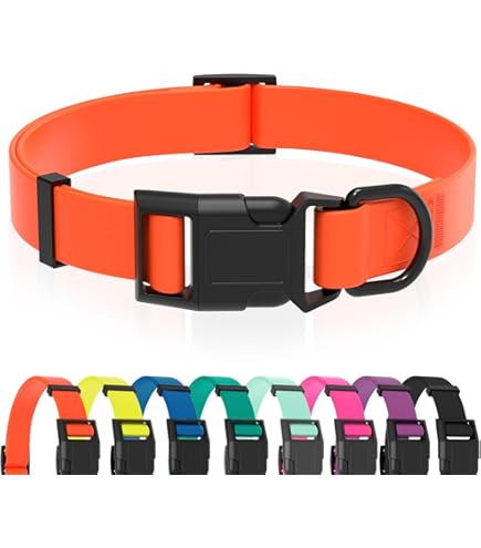 Dogline Biothane Waterproof Dog Collar, Strong Coated Nylon, Easy Clean, Coral