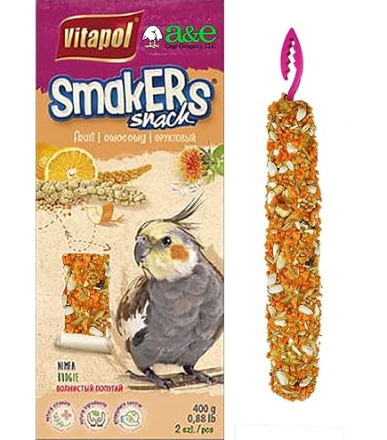 A&E Vitapol Smakers Cockatiel Treat Sticks - Orange Flavor - 2 Pack Bird Treat