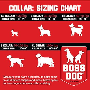Boss Dog Tactical Collar, Black, 20-28 in, X-Large, Adjustable, Heavy Duty