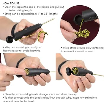 RompiCatz Adjustable Retractable String Wand Interactive Cat Toy - Bug Attachment