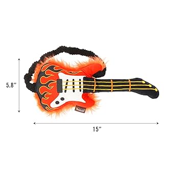 P.L.A.Y. 90s Classics Rock 'n Rollover Electric Guitar Plush Dog Toy