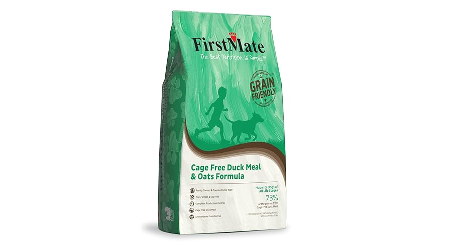 FirstMate Grain Friendly Cage-Free Duck Meal & Oats Dry Dog Food, 5 lb Bag