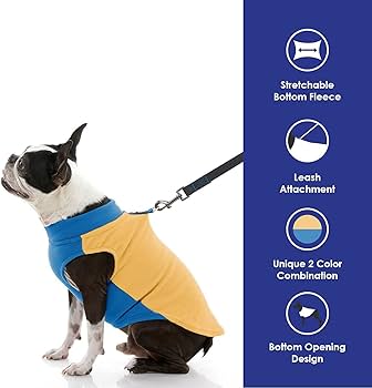 Gooby Half Stretch Fleece Vest Dog Sweater - Honey Mustard - Small Dog Winter Coat