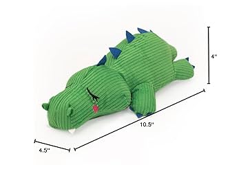 ZippyPaws Snooziez Alligator Dog Toy - Silent Squeaker Plush for Small, Medium, Large Dogs