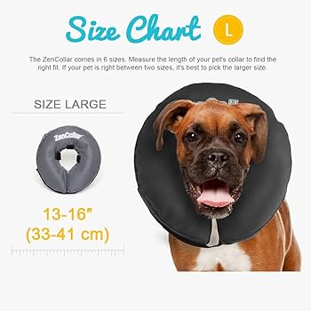 ZenPet ZenCollar Inflatable Recovery Collar for Dogs & Cats - Large, 13-18" Neck