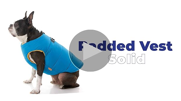 Gooby Padded Vest Dog Jacket - Warm Zip Up Fleece Vest with Dual D Ring Leash, Water Resistant - Small to Medium Dogs