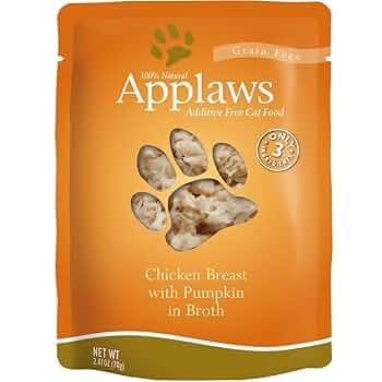 Applaws Cat Food Pouch - Chicken & Pumpkin in Broth, Grain-Free, 2.47 oz