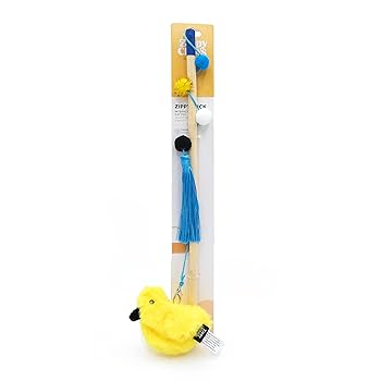 ZippyClaws Bird ZippyStick - Interactive Cat Toy Wand with Feathers & Plush Bird