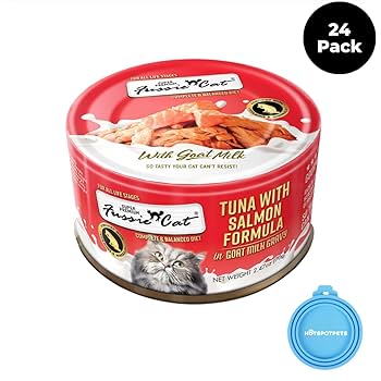 Fussie Cat Premium Tuna & Salmon in Goat Milk Gravy Wet Cat Food - 2.47 oz Cans - Case of 24