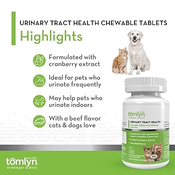 Tomlyn Urinary Tract Health Chewable Tablets for Cats & Dogs - Cranberry - 30 Count