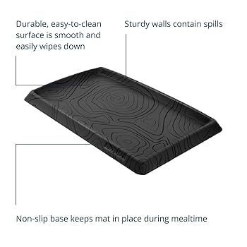 Ruffwear Basecamp Dog Food Mat - Basalt Gray, Waterproof, Non-Slip