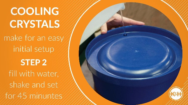 K&H Coolin' Pet Bowl 96oz Blue - Freezable Water Bowl for Dogs & Cats