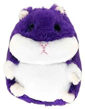PetSport Big Fat Hamster Plush Dog Toy with Squeaker, 7 inch, Purple