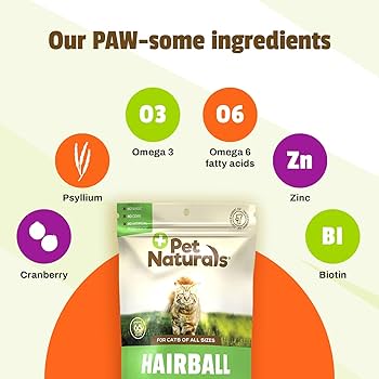 Pet Naturals Hairball for Cats, Chicken Liver Flavor, 30 Chews