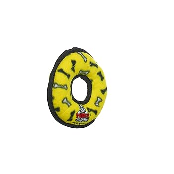 Tuffy's Ultimate Ring Dog Toy - Camo Blue - Durable Plush Squeaky Pet Toy