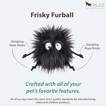 P.L.A.Y. Feline Frenzy Frisky Furball Cat Toy - Organic Catnip Plush Toy for Cats and Kittens