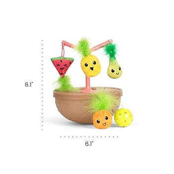 Catstages Hunt N' Wobble Fruit Bowl Cat Toy - Interactive Wobbling Toy with Catnip