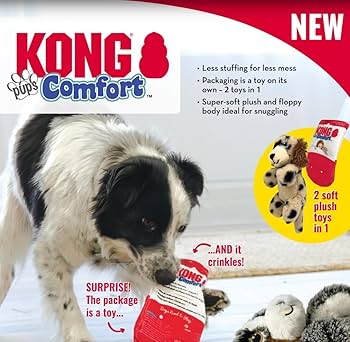 KONG Comfort Pups Dog Toy Terry Small Plush Squeaky