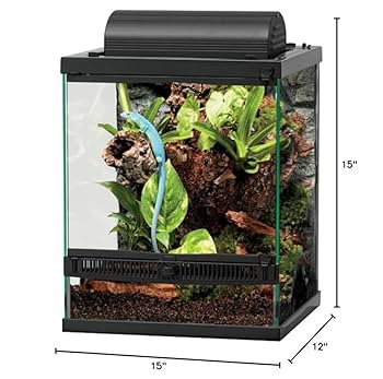 Zilla Front Opening Terrarium 12x12x15 Inch - Reptile Habitat Tank