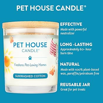Pet House Sunwashed Cotton Candle - 9 oz Pet Odor Neutralizing