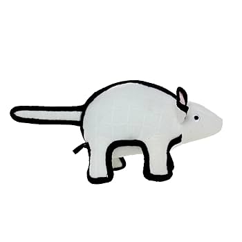 Tuffy Barnyard Mouse White Dog Toy - Durable Plush Fetch Toy