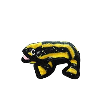 Tuffy Desert Phrog Dog Toy - Durable Plush Frog for Dogs - Yellow/Black, 8.2 inch