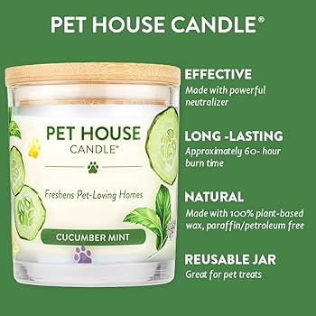 Pet House Candle - Cucumber Mint - 9 oz Plant-Based Candle