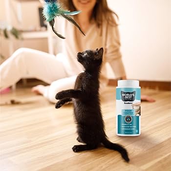 World's Best Cat Litter Boosters Poop Fighter - Natural Litter Additive - Eliminates Odors - 18 oz Canister