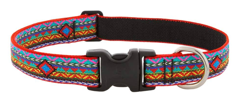 Lupine El Paso Dog Collar - 1" Wide, Adjustable 16-28" - Multicolored Nylon
