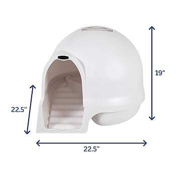 Petmate Booda Clean Step Dome Cat Litter Box - Pearl White, Covered with Steps