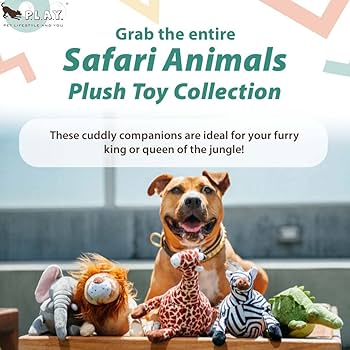 P.L.A.Y. Safari Zara the Zebra Dog Toy - Plush Squeaky Pet Toy